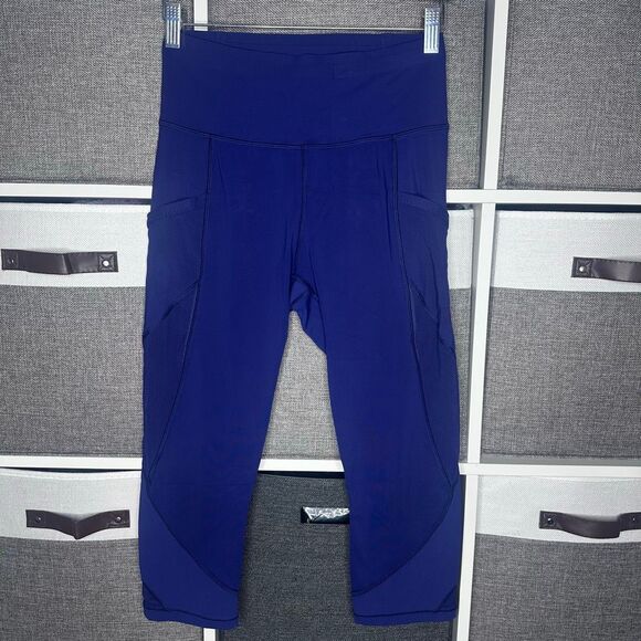 Lululemon Fast As Light Crop Emperor Blue Size 6 - Picture 3 of 10